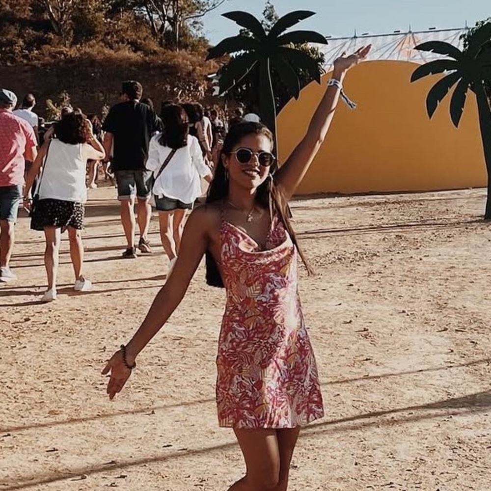 Princess Polly Vibrant Backless Pink and Yellow Dress